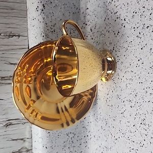 Vintage Royal Winton Grimwades English Bone China Gold Plated Cup & Saucer